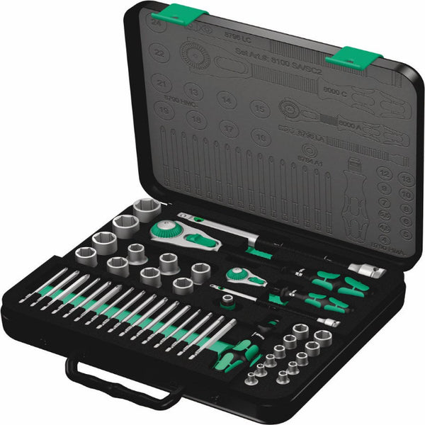 Wera 8100 SA/SC 2 Zyklop Speed Ratelset 1/4" & 1/2" Aandrijving – 43-delig