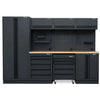 Pillar Modulaire Werkplaatsinrichting 295,5 cm – Hardhouten Werkblad – Midnight Black