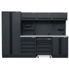 Pillar Modulaire Werkplaatsinrichting 295,5 cm – RVS Werkblad – Midnight Black