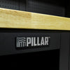 Pillar hardhouten werkblad, detail Pillar-logo