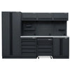 Pillar complete werkplaatsinrichting met RVS werkblad, 295,5 cm, Midnight Black