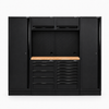 Pillar Modulaire Werkplaatsinrichting met 2 Hoge Kasten en Hardhouten Werkblad – Modulair – Midnight Black