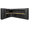 Pillar Complete Werkplaatsinrichting Hoekopstelling met Hardhouten Werkblad | Midnight Black