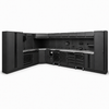 Pillar Complete Werkplaatsinrichting Hoekopstelling met RVS Werkblad – Modulair – Midnight Black