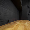 Pillar werkplaatsinrichting hardhout, pegboard wandpanelen boven het werkblad
