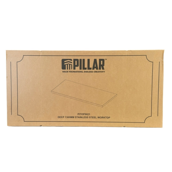 Pillar RVS Werkblad 1360 mm – Diep Werkblad 38 mm